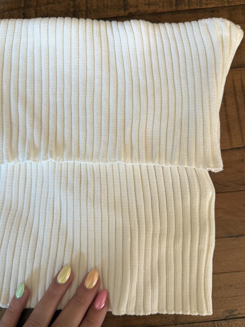 Zara Cream Ribbed Knit Tube Top